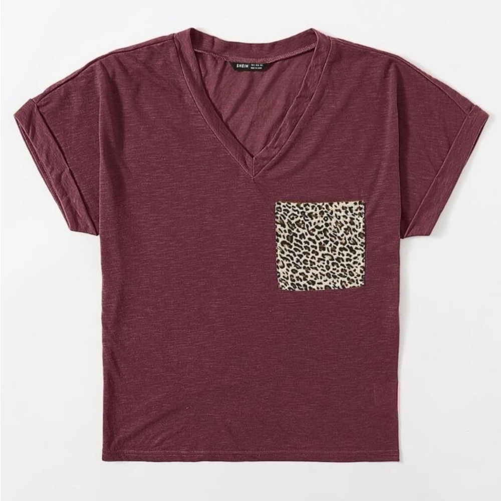 Leopard pocket front top
